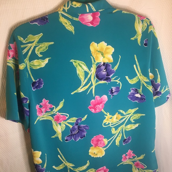 Alfred Dunner | Women’s Teal Floral Print TOP/SKIRT Set - Picture 7 of 14